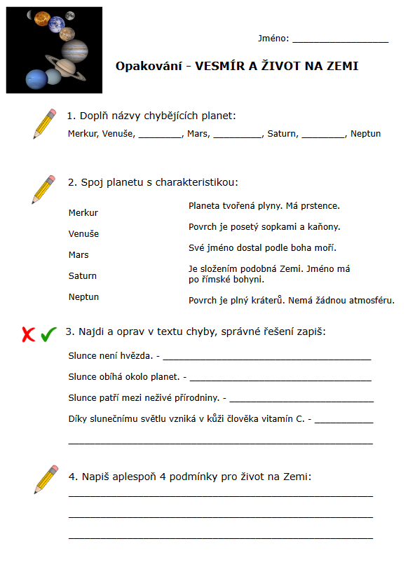 Příklad pracovního listu 1