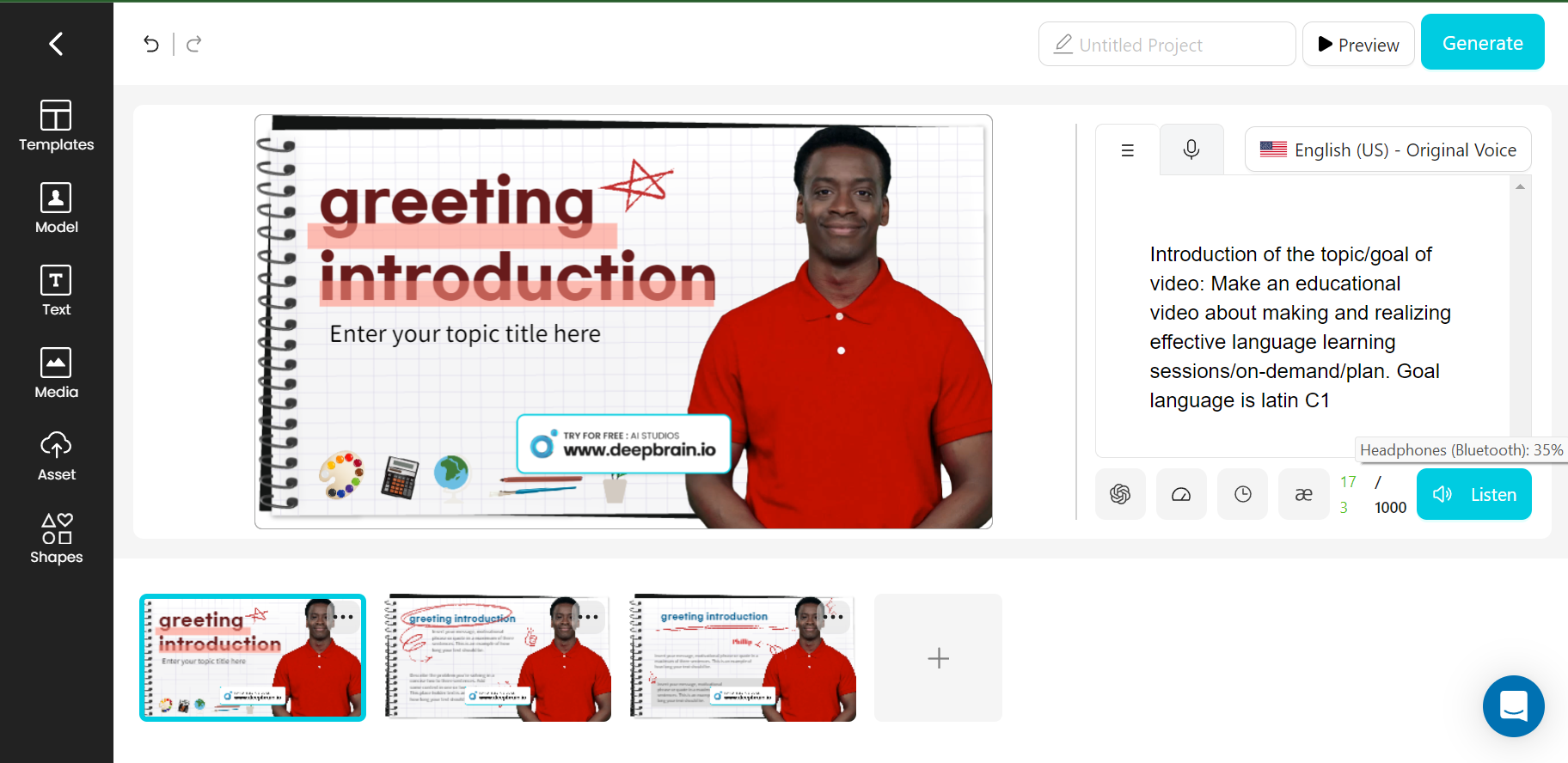 Platform presentation