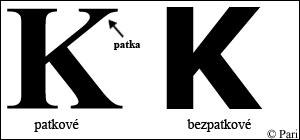 patkové vs. bezpatkové písmo