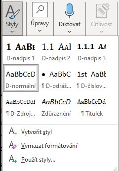 styly v dokumentu