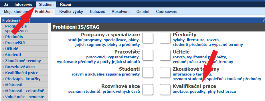 Kvalifikační práce na Portále