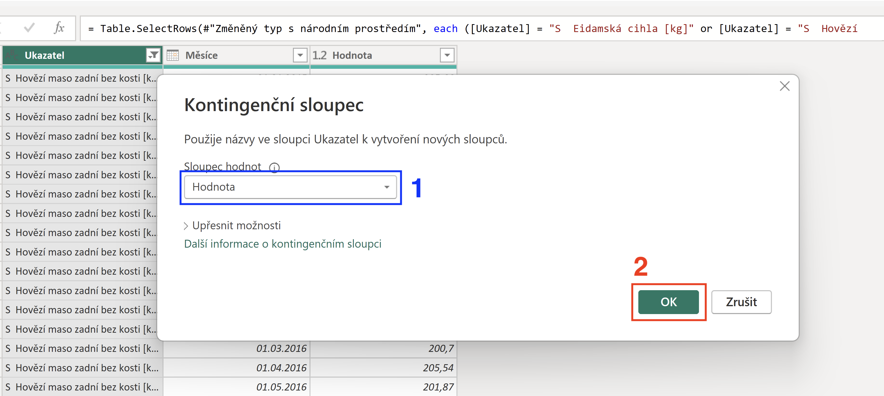 Kontingenční sloupec