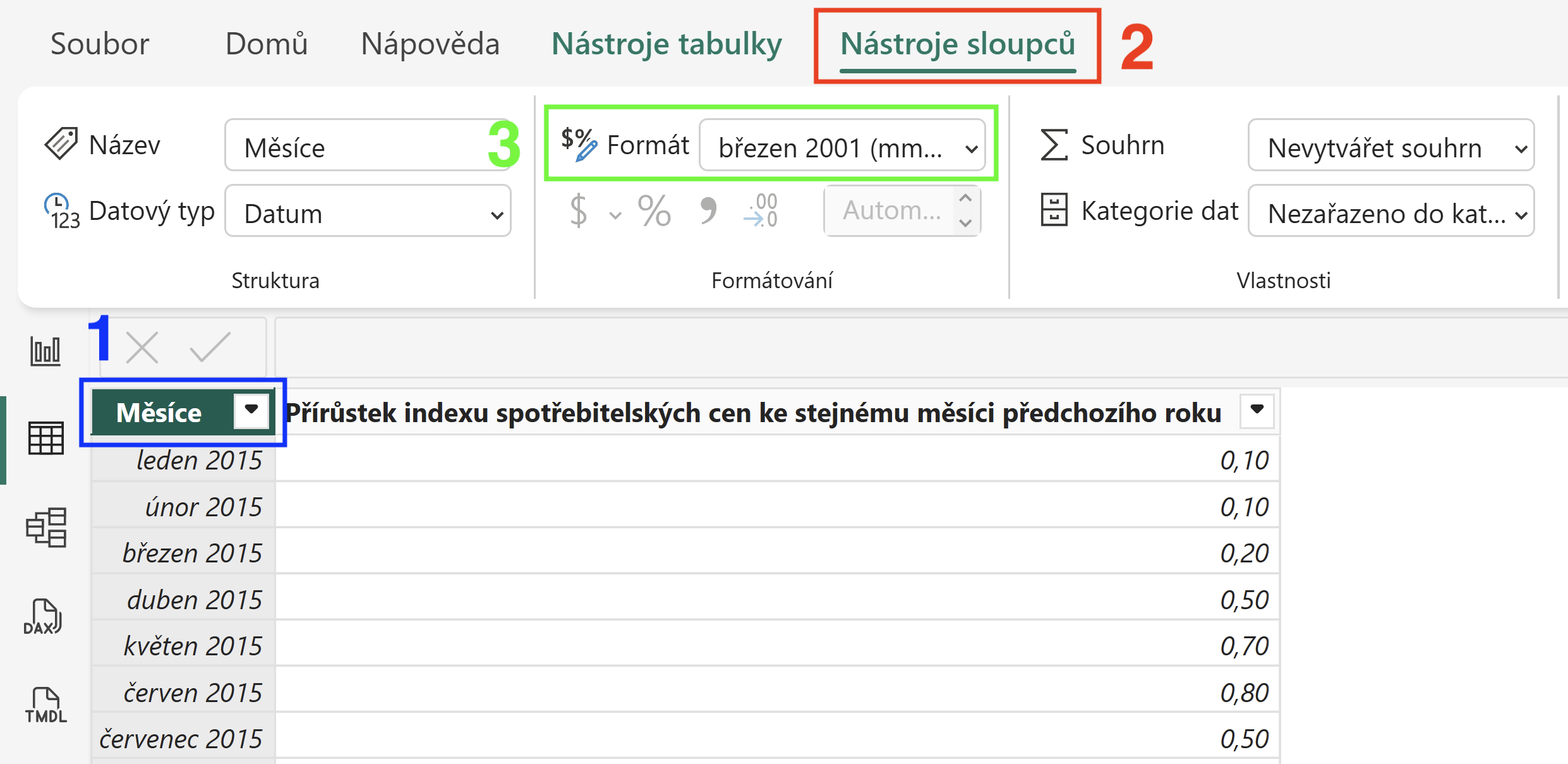 Změna formátu datumu