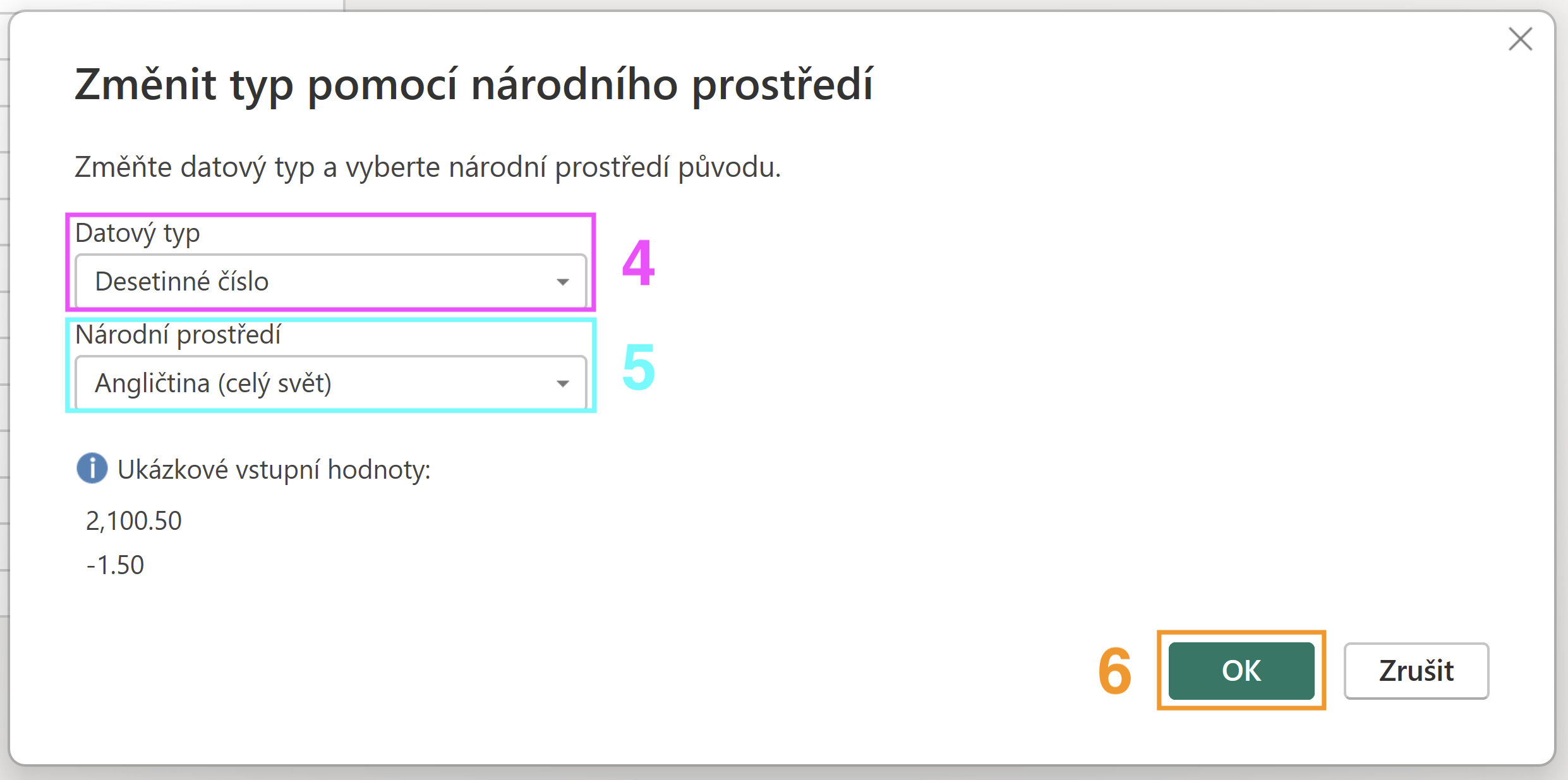 Změna datového typu
