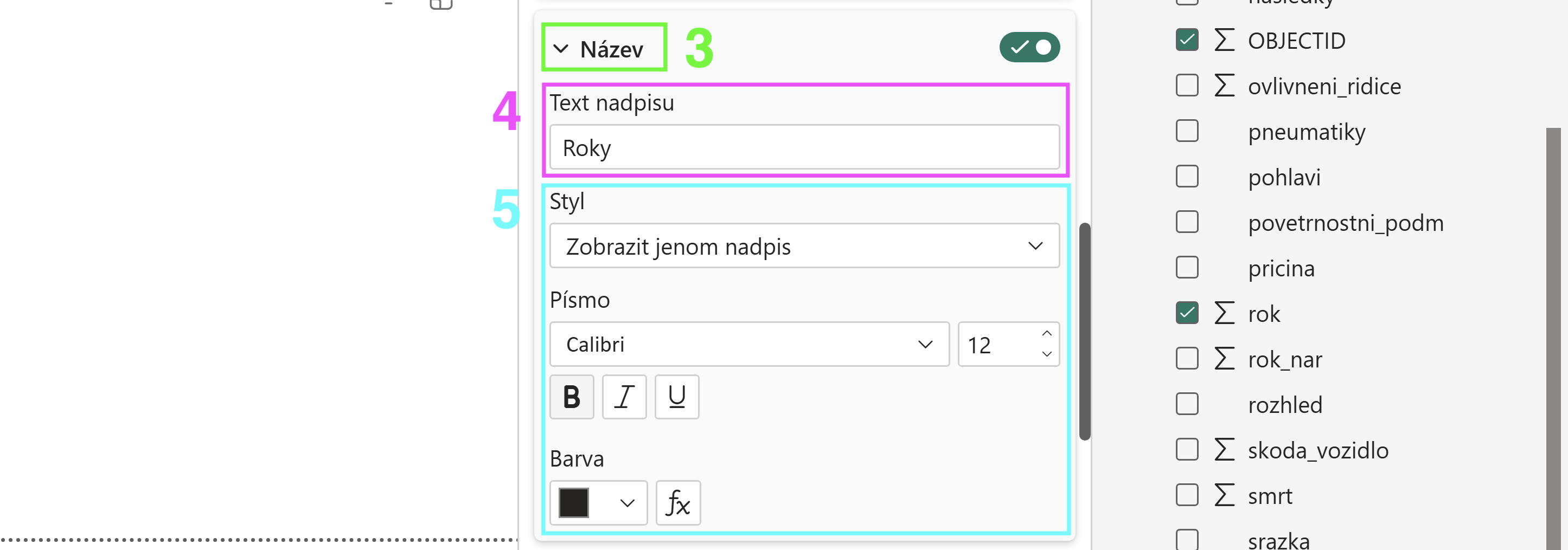 Upravení osy X