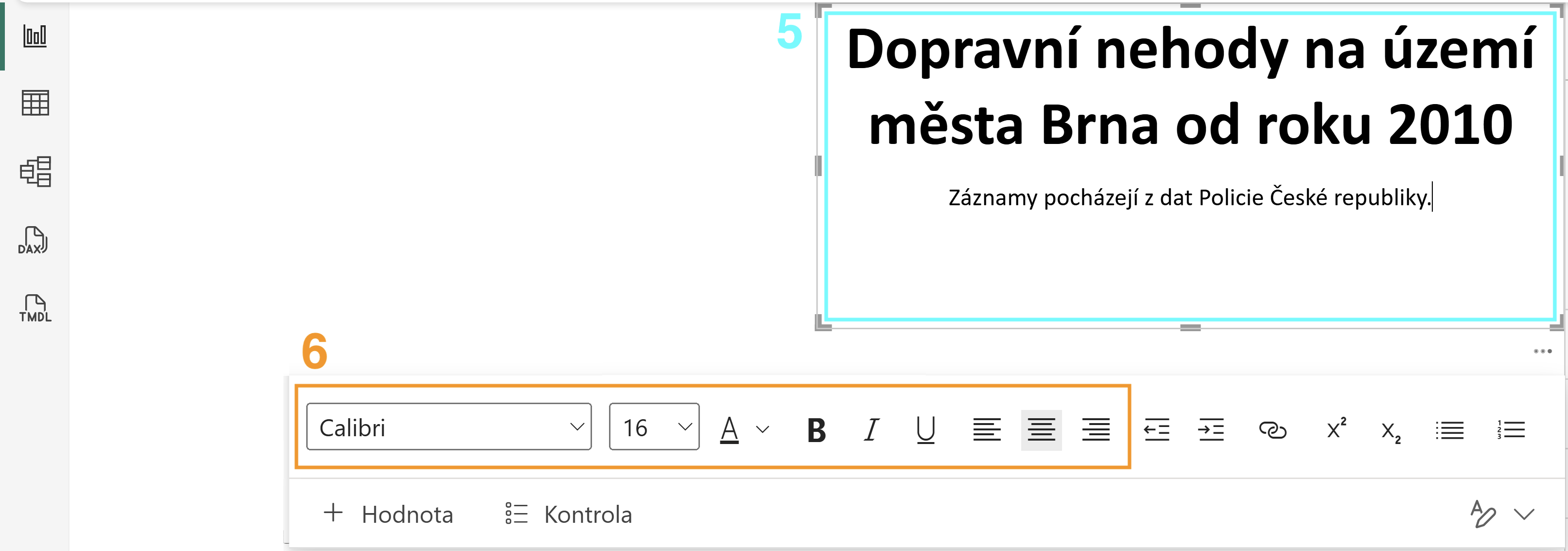 Upravení textového pole